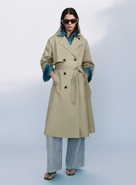 UR国内2026春季新款女装气质双排扣腰带风衣外套UWM150045