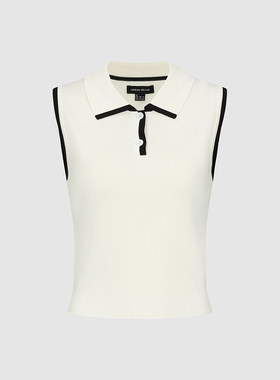 UR国内2026春季女装气质撞色边半开襟背心针织衫UWM960001