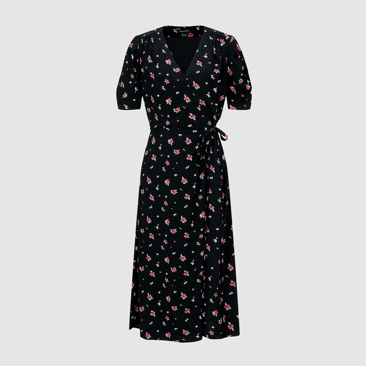 UR国内2026春季女装休闲碎花系带收腰泡泡袖连衣裙UWH760053