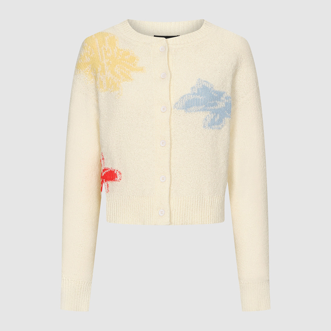 UR国内2025秋季女装休闲风撞色提花圆领针织开衫UWH950121