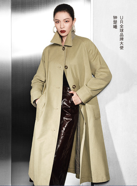 UR国内2025秋季女装钟楚曦同款流光风腰带风衣外套UWH150081