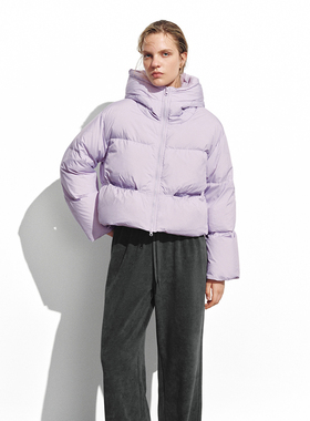 UR国内2025冬季女装时尚休闲双拉链连帽宽松羽绒服UYY150058