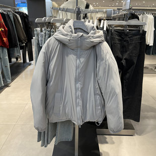 UR国内2025冬季男装百搭休闲连帽双拉链抽绳羽绒服UUY150004