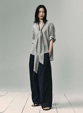 UR国内2026夏季女装Urban都市系列百搭格纹开襟衬衫UWU260023