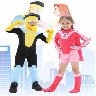 万圣节动漫无敌少侠cosplay儿童超级英雄无敌小子原子伊娃表演服