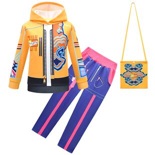 Kpop猎魔女团周边鲁米同款衣服童装女童春秋帽衫卫衣COS儿童套装