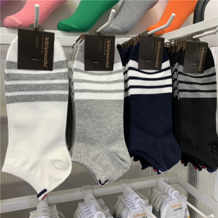 袜子街头简约条纹低帮短筒袜 kikiyasocks韩国东大门男袜2022春季