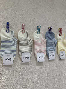 棉质薄款 经典 薄款 夏季 透气不掉跟隐形船袜套 条纹短袜女东大门韩版