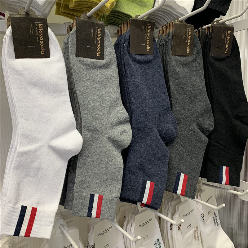 新款英伦风棉质竖条男袜