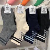 COZY韩国2023春季 新款 女袜东大门街头运动风袜筒字母条纹中筒袜子