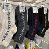 韩国女袜cozy新款 袜子东大门简约立体浮雕原宿蝴蝶结中筒潮袜