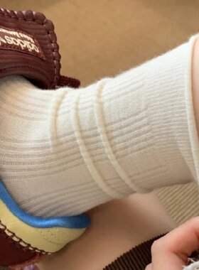 棉质现货卷边中筒坑条东大门女袜