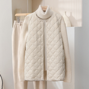 大衣内胆2025新款菱格纹马甲羽绒服女轻薄秋冬马夹坎肩背心潮外套