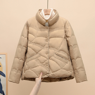 薄款 羽绒服女短款 时尚 祥云小个子立领轻薄款 白鸭绒外套潮 2025新款