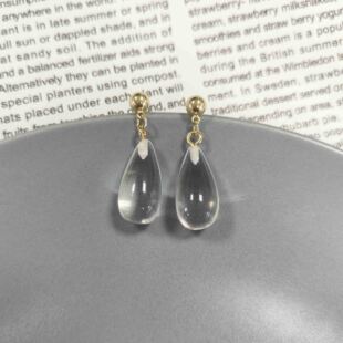 王菲同款水滴耳环简约气质透明水滴吊坠耳环女超美耳环优雅耳饰