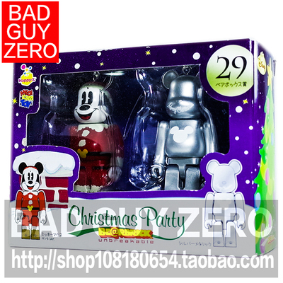日本原版 圣诞节限定版 米奇 MICKEY BE@RBRICK 100% MEDICOM TOY