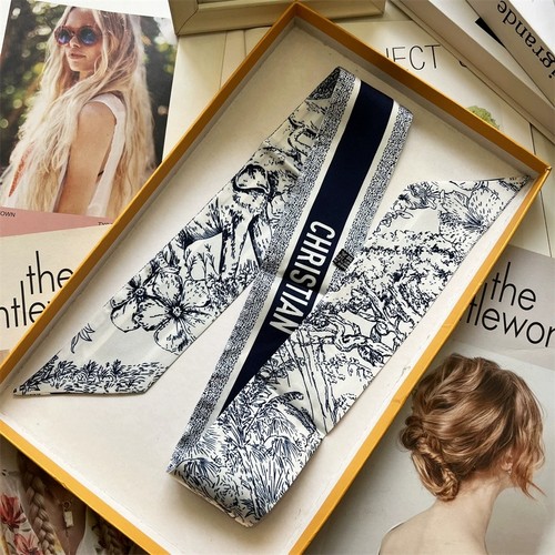 适用于高端仿真搭配衬衫长条丝巾绑包手柄包包丝带女绑发飘带领巾