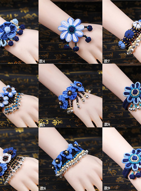 批发蓝染手链云南大理民族风扎染蓝染布手链手绳手镯特色蓝染扎染