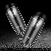 品家家品双层玻璃杯家用带盖大容量茶杯男士 便携隔热水杯办公泡茶