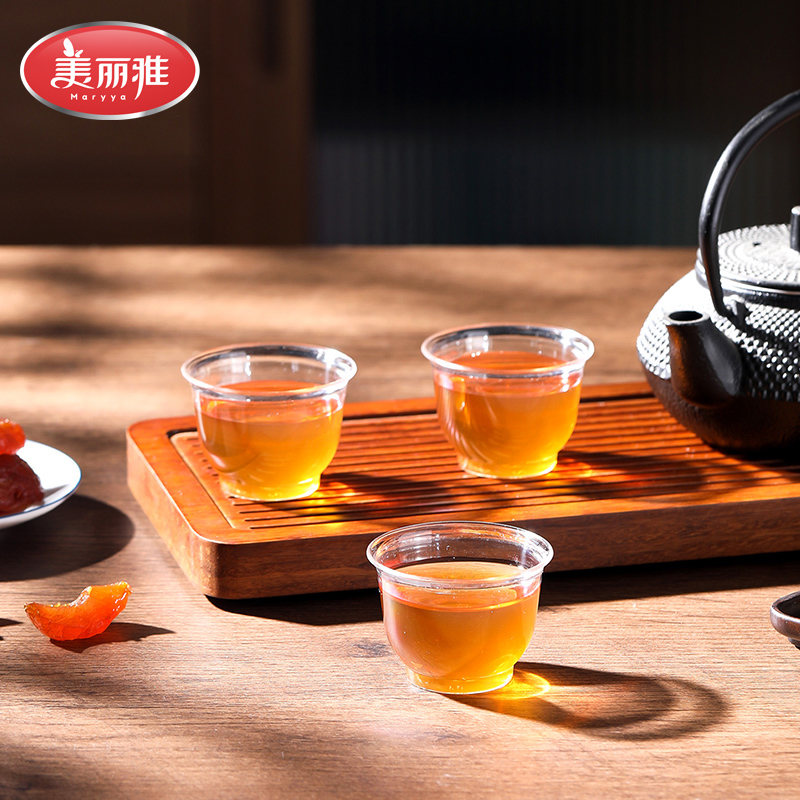 美丽雅一次性品茶杯工夫茶泡茶小号酒杯子品尝杯试饮航空杯加厚PS