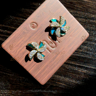 簪缨小筑雀羽旋转风车时尚气质时来运转好运来耳钉戒指吊坠锁骨链