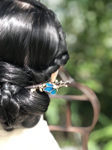 小筑黑檀木蝴蝶发簪古风汉服挽发