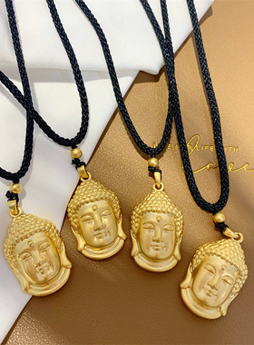 精品大号佛头吊坠锁骨链