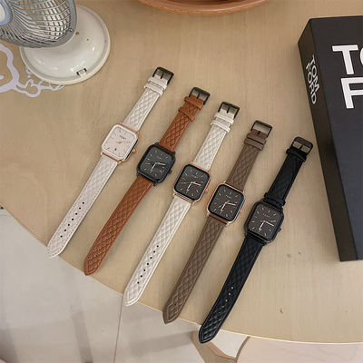 FEWT皮带方形休闲学院男女手表