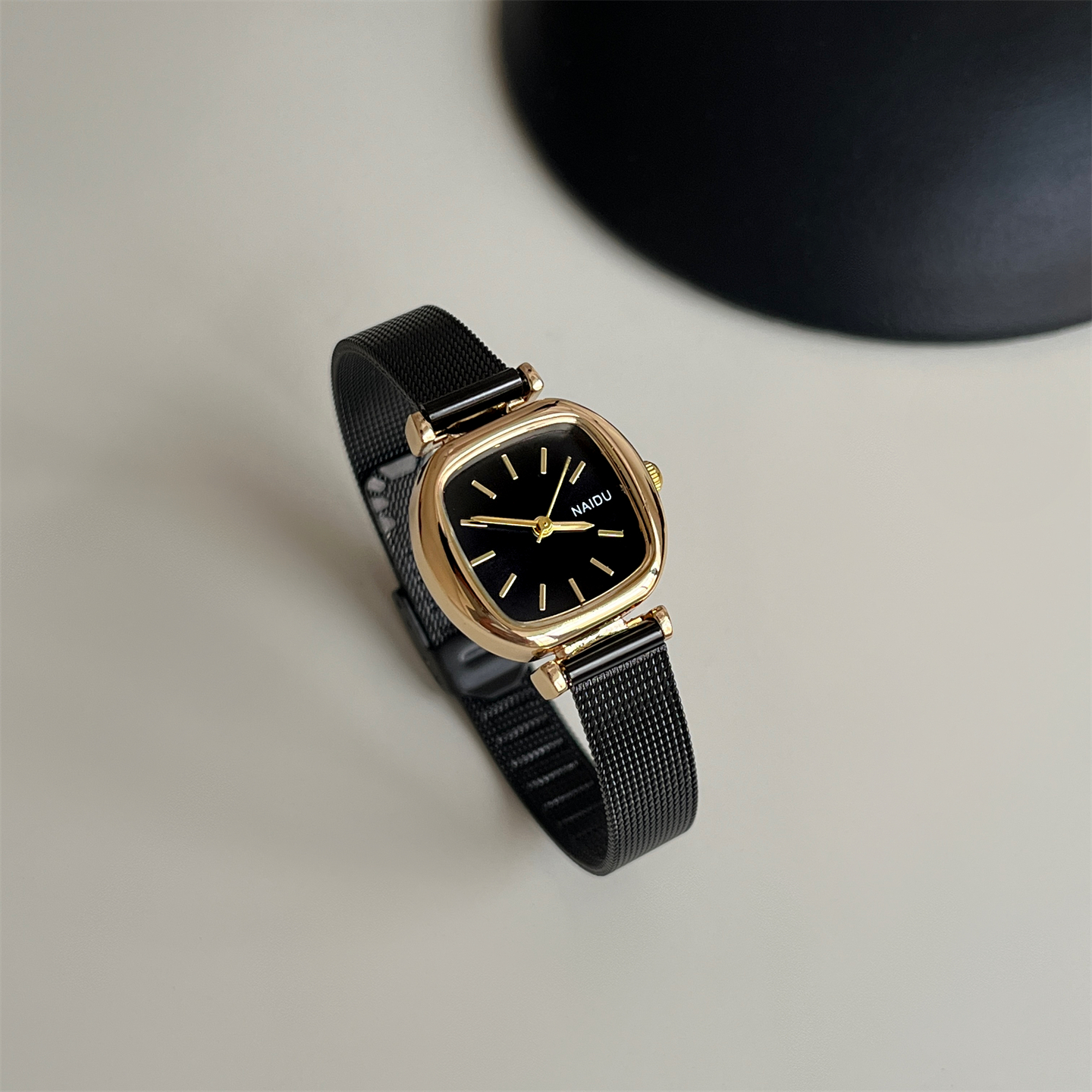 naidu黑金小方糖手表女