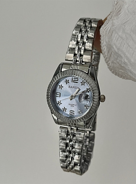 barsh《湖蓝色》五角星带历手表女高级感小众复古精致显白女士表