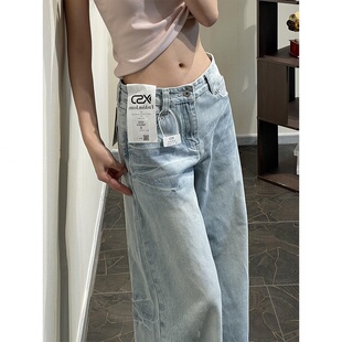 浅蓝色阔腿牛仔裤女2026夏季新款低腰显瘦薄款直筒宽松辣妹拖地裤