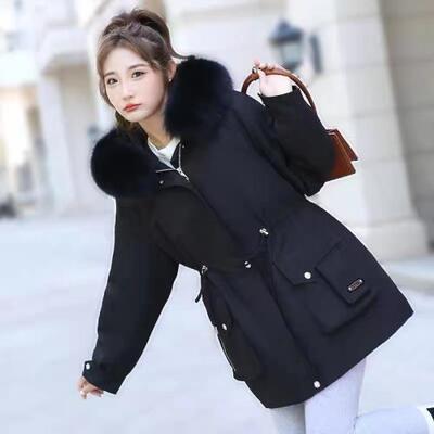 温香玉新款时尚修身俺哥拉獭兔毛可拆卸内胆狐狸大毛领派克服