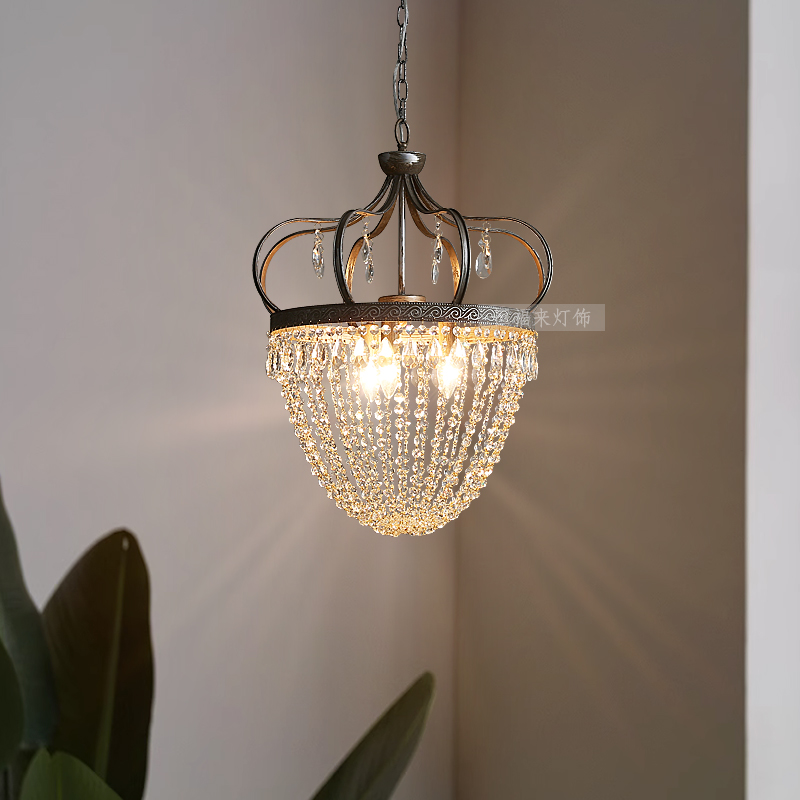 法式复古皇冠水晶吊灯设计师创意别墅客厅餐厅卧室会会所灯具