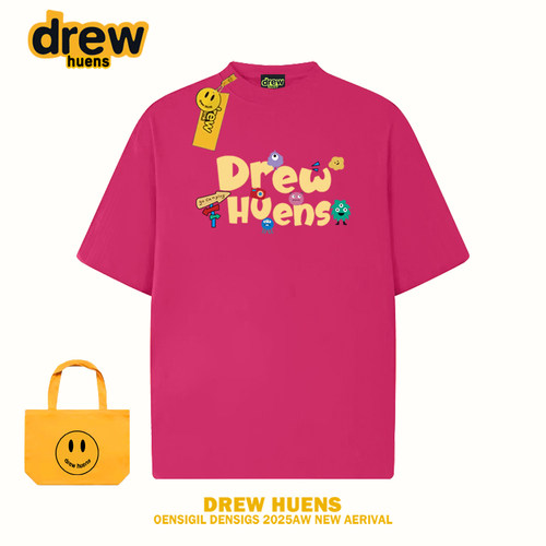 Drew潮牌多巴胺创意卡通印花短袖