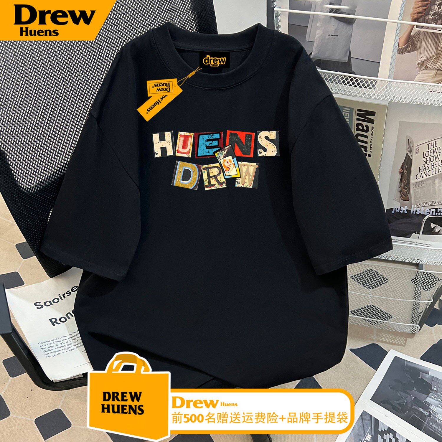 DREW美式卡通印花纯棉短袖T恤图片