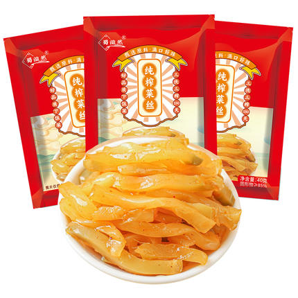 蜀滋然脆嫩爽口榨菜丝微辣开味下饭菜开袋即食佐餐小菜四川咸腌菜