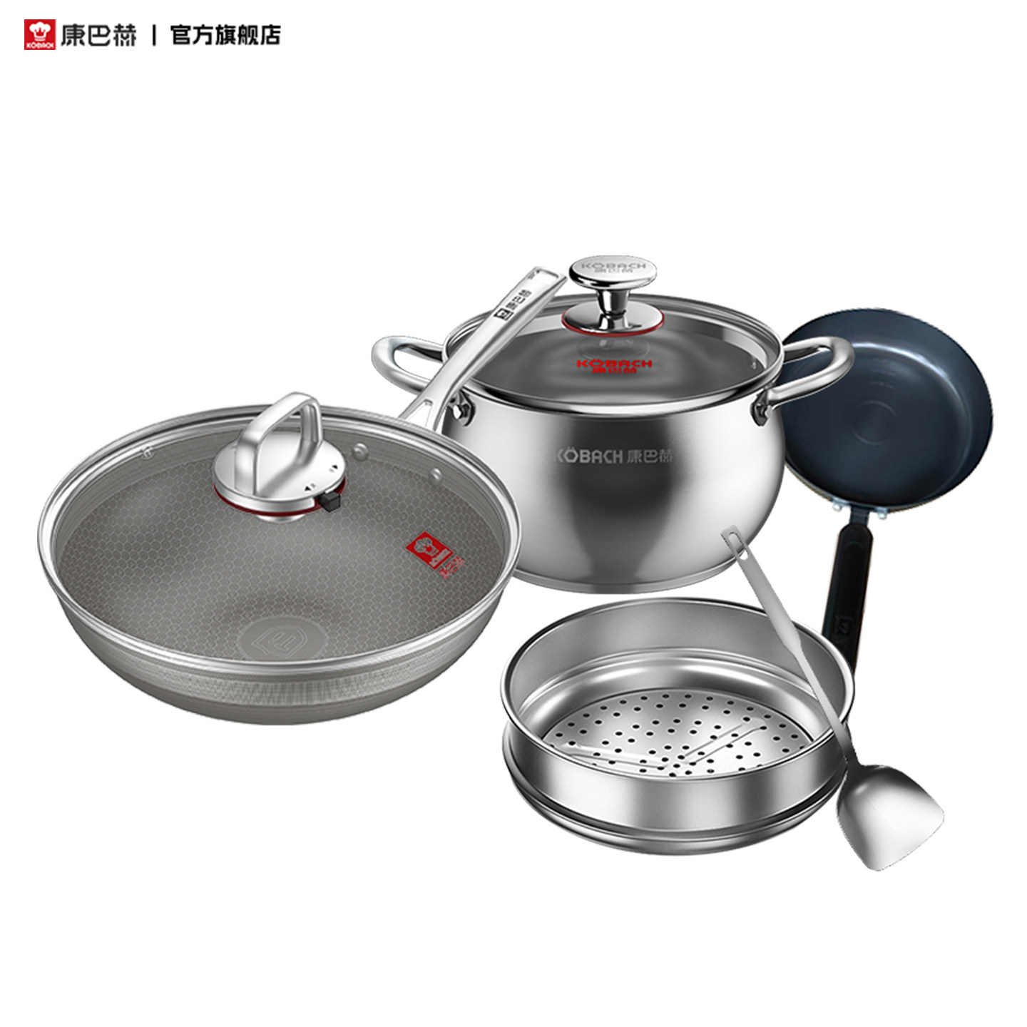 【特惠】康巴赫有钛不粘炒锅家用不粘锅电磁炉燃气灶专用炒菜锅