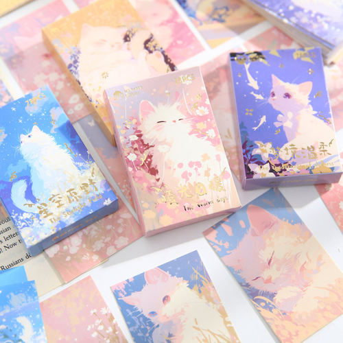 纸先生猫咪LOMO卡 猫与旷野 可爱萌宠治愈装饰学生纪念留言小卡片