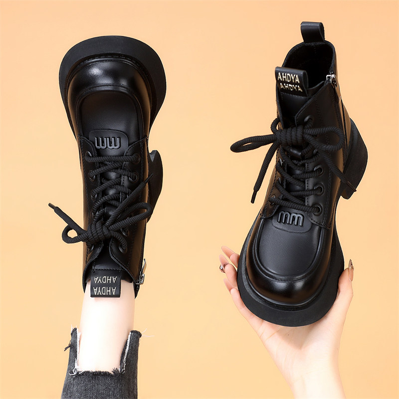 真皮马丁靴女英伦风2025年秋冬新款百搭短靴厚底增高防滑加绒棉靴,女鞋,马丁靴,淘宝优惠券,粉丝福利购,淘宝优惠卷