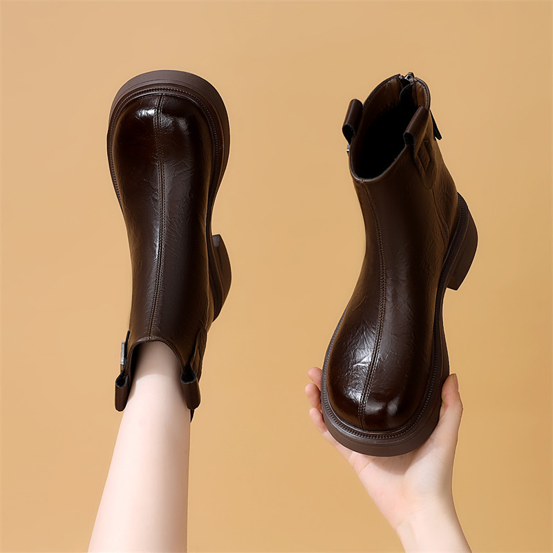 平底短靴女2025秋冬季新款时尚英伦风爆款百搭软底防滑流行马丁靴,女鞋,马丁靴,淘宝优惠券,粉丝福利购,淘宝优惠卷