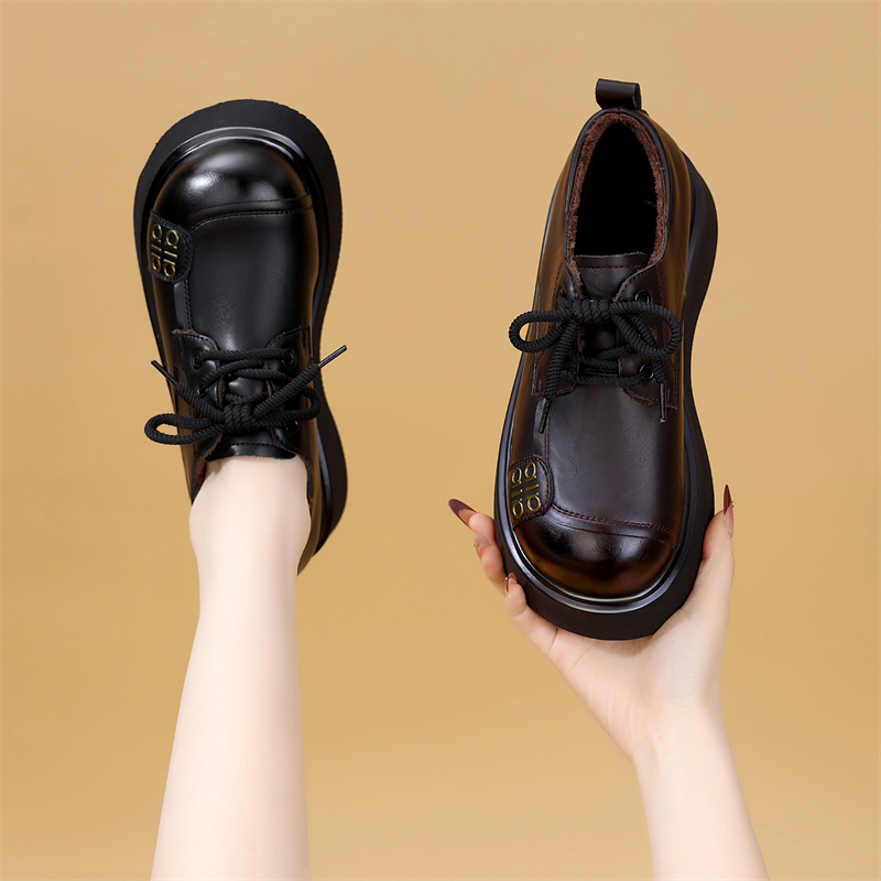 英伦风小皮鞋女2025年秋冬季新款