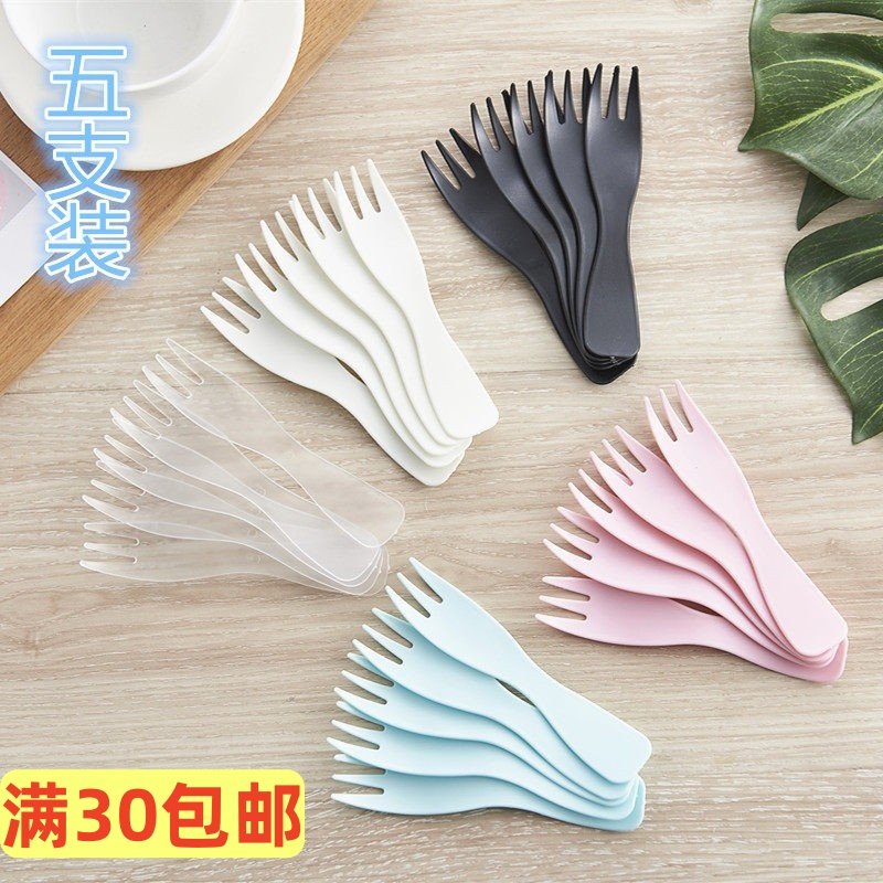 波浪 一次性叉子餐具 水果叉蛋糕叉西餐点心叉 甜品叉 加厚5支装,餐饮具,水果叉/水果签,淘宝优惠券,粉丝福利购,淘宝优惠卷