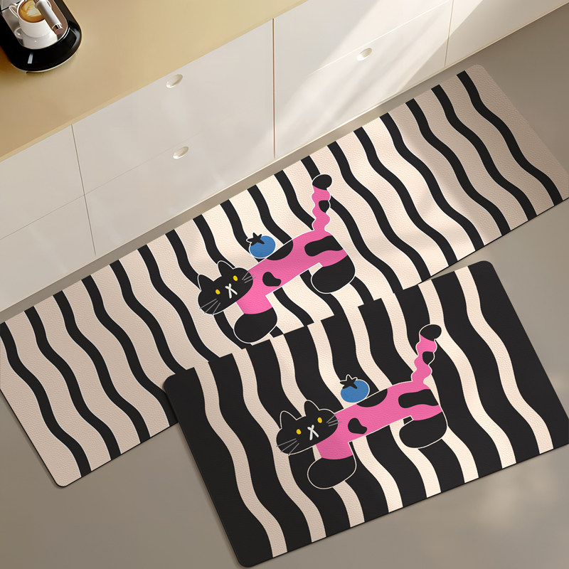 卡通厨房地垫防滑防油可擦免洗耐脏家用防水防油厨房脚垫地面铺垫,居家布艺,厨房地垫,淘宝优惠券,粉丝福利购,淘宝优惠卷