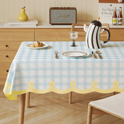 ins奶油风垂感方型桌布茶几垫子防水防油皮革氛围感免洗餐桌布