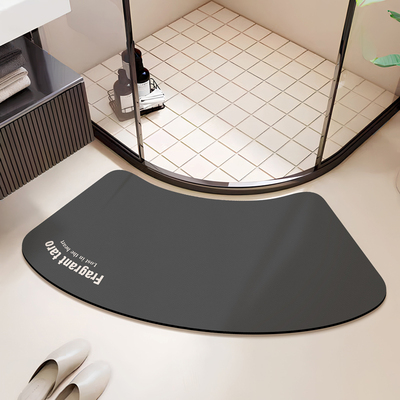 弧形扇形浴室地垫淋浴房地毯硅藻泥强吸水垫子卫生间门口防滑脚垫