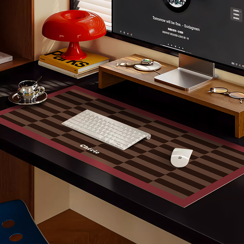 条纹中古风复古鼠标垫2025新款办公桌面加大键盘垫防水防油,居家布艺,桌布,淘宝优惠券,粉丝福利购,淘宝优惠卷
