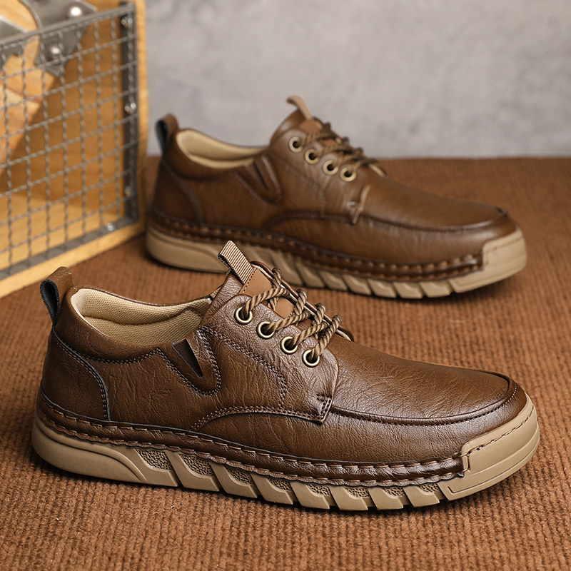 男鞋2025新款秋季英伦复古手工商务休闲皮鞋男士防滑大码工装潮鞋,流行男鞋,休闲皮鞋,淘宝优惠券,粉丝福利购,淘宝优惠卷