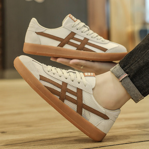 德训阿甘鞋男款2026新款夏季透气网面男鞋真皮运动休闲板鞋子夏款