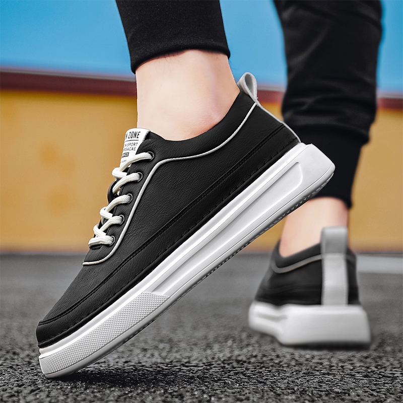 男鞋2025新款春季韩版潮流百搭休闲鞋黑色防水板鞋男款运动小白鞋