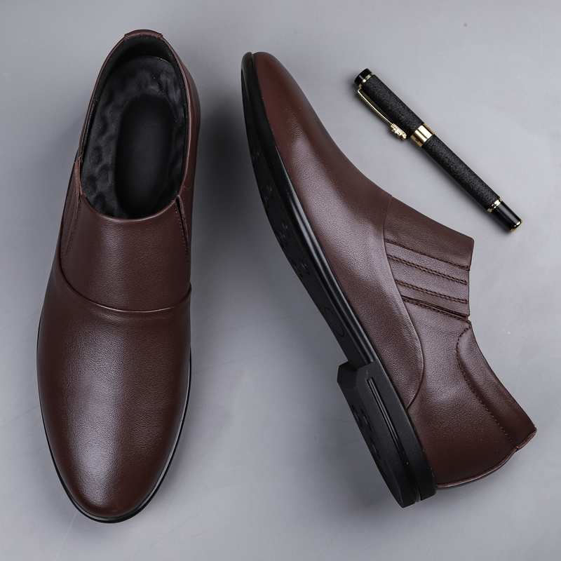 尖头小皮鞋男士商务一脚蹬休闲鞋
